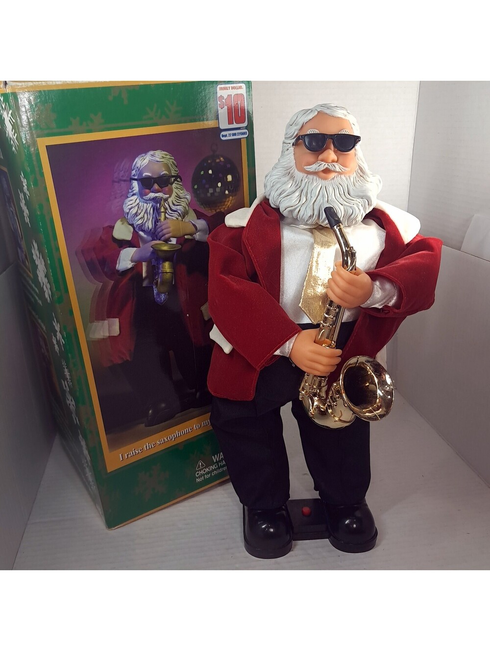 Gemmy Jazz Sax Playin Santa Claus Christmas Playin' North Pole Productions READ